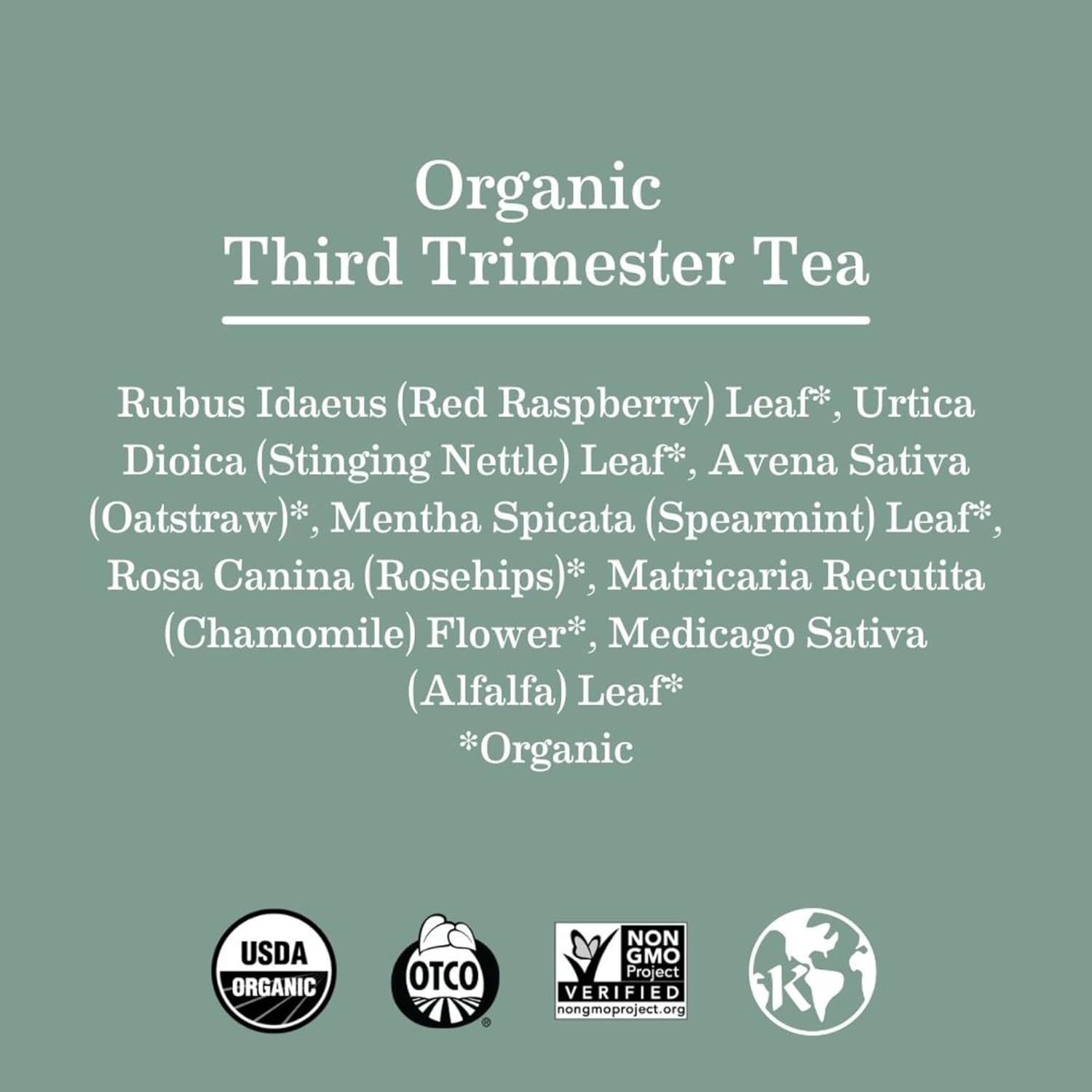 Earth Mama Organic Third Trimester Tea Bags | 100% USDA Organic Herbal Tea for Late Pregnancy Comfort + Childbirth Preparation, 16 Teabags per Box (2-Pack)