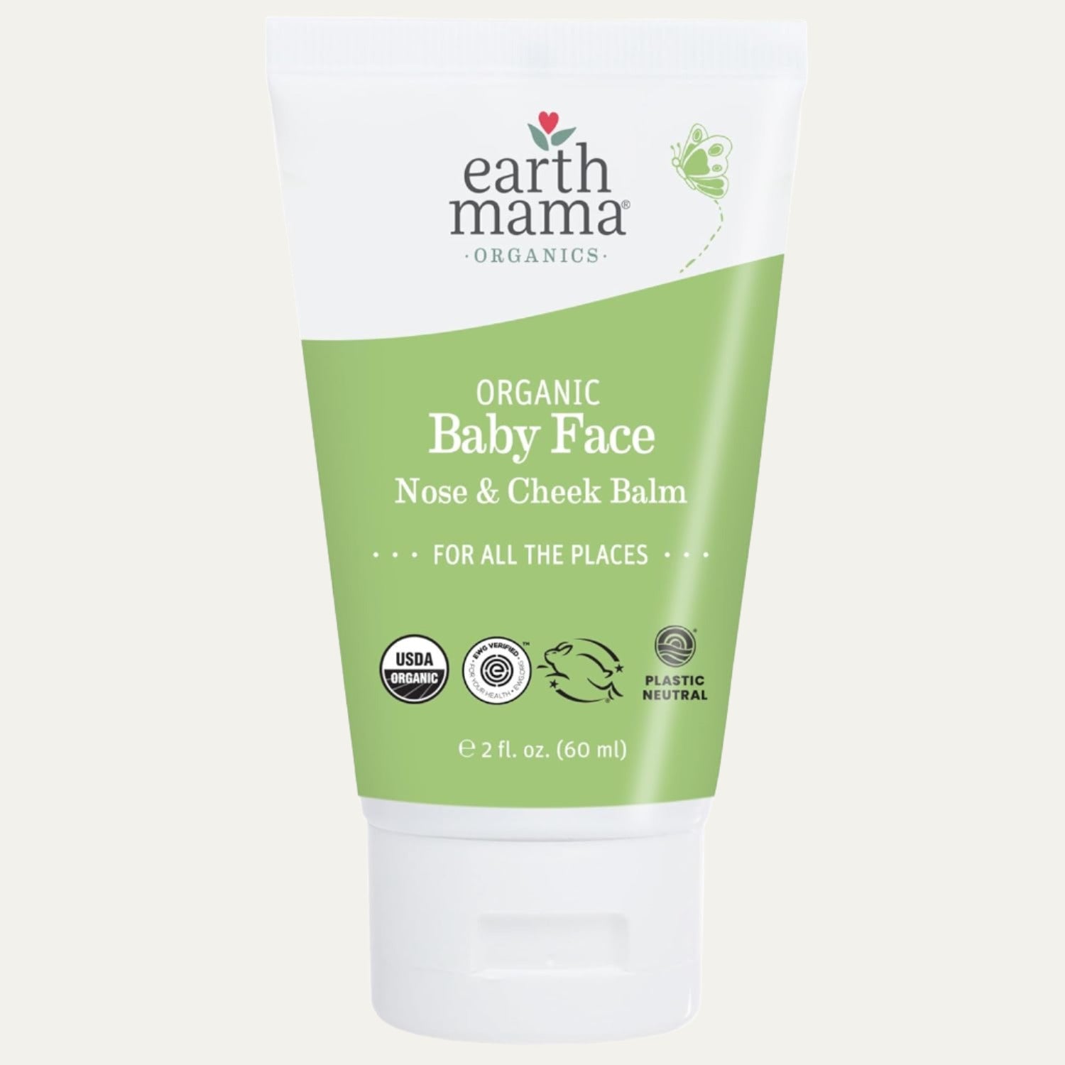 Earth Mama Organic Baby Face Nose & Cheek Balm | Moisturizer with Calendula Oil for Dry Skin Care, Natural Petroleum Jelly Alternative (2-Fluid Ounce)