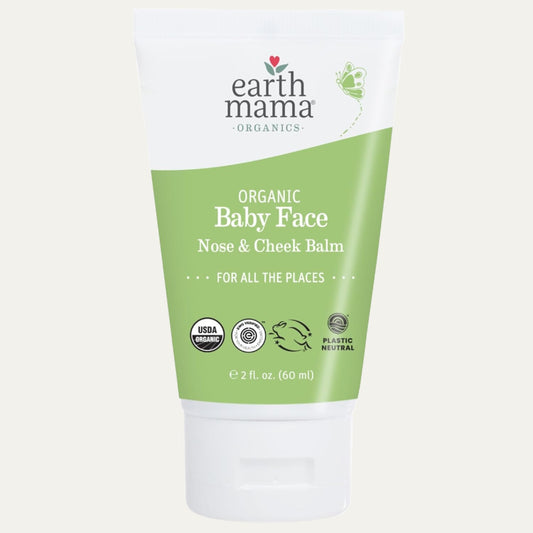 Earth Mama Organic Baby Face Nose & Cheek Balm | Moisturizer with Calendula Oil for Dry Skin Care, Natural Petroleum Jelly Alternative (2-Fluid Ounce)