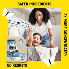 Molly'S Suds Liquid Laundry Detergent | Clean Laundry Detergent Soap for Sensitive Skin | 2X Concentrated, High Efficiency (HE) | Unscented - 100 Loads