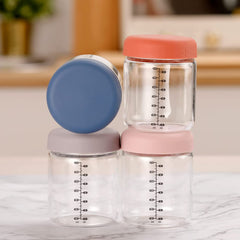 Haakaa Sealed Glass Storage Jar Set - 4 x 7 oz Glass Jars