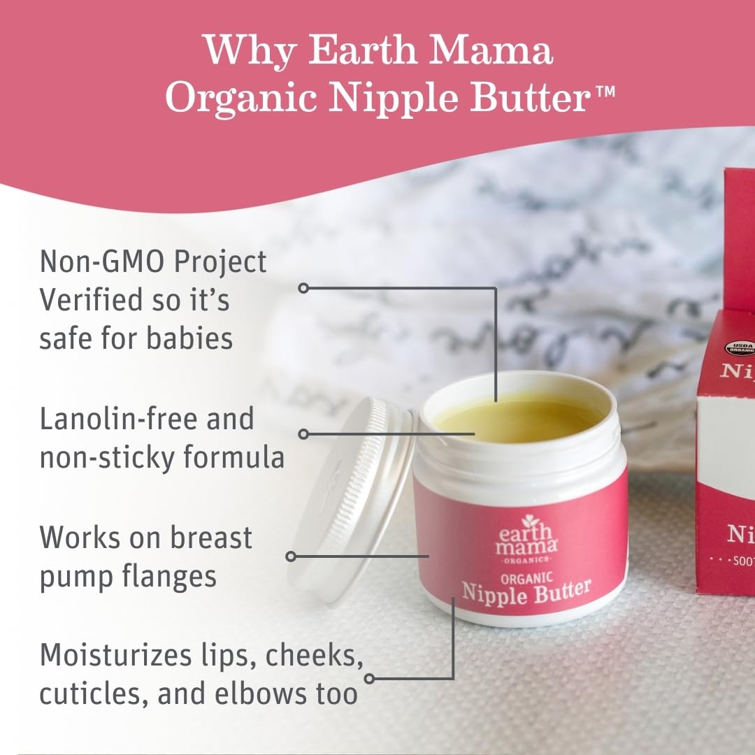 Earth Mama Nipple Butter™ & Diaper Balm | Nipple Cream & Organic Skincare for Baby | Breastfeeding & Postpartum Essentials Bundle