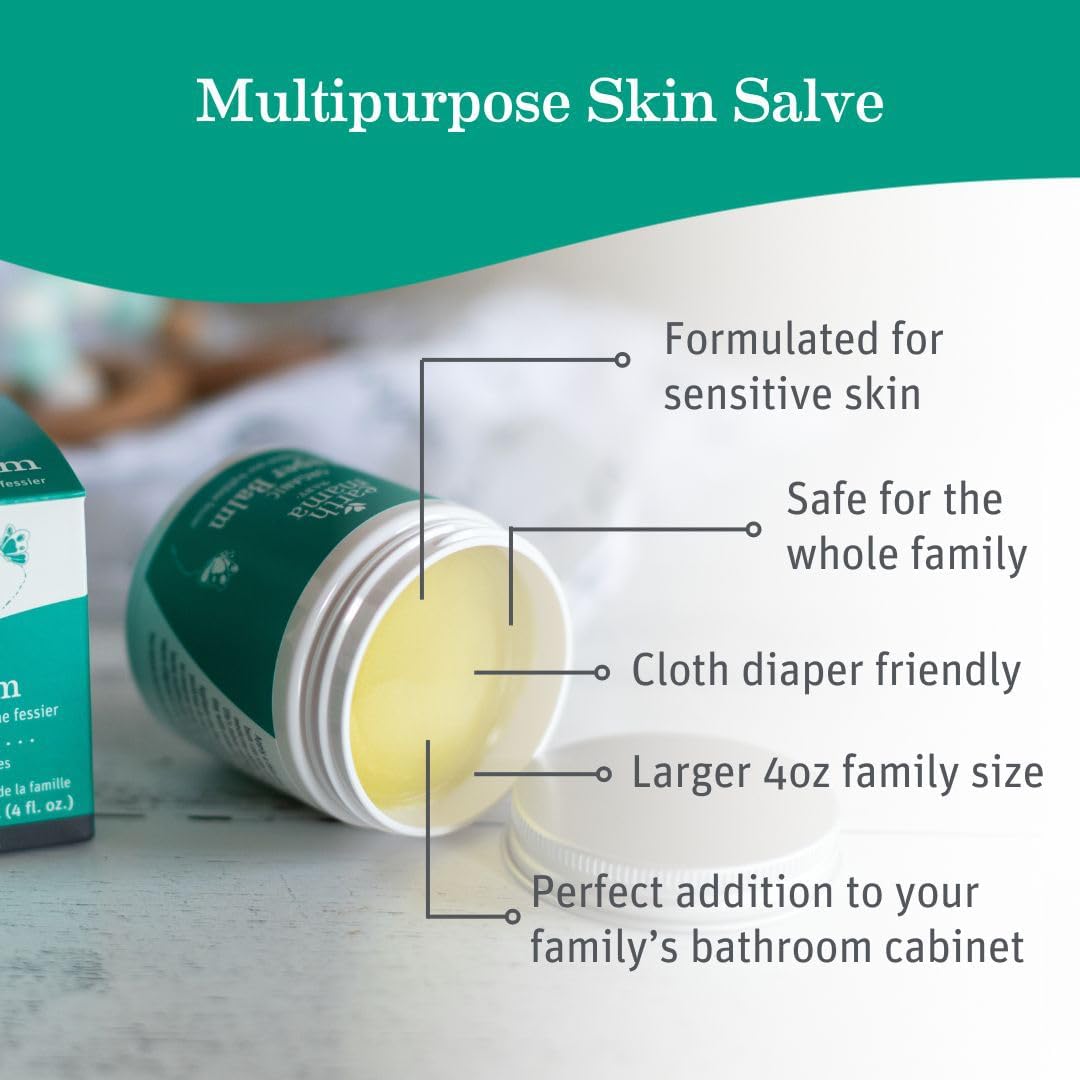 Earth Mama Organic Diaper Balm - 4 Fl Oz - Diaper Cream for Baby - Safe for Sensitive Skin - Baby Essentials