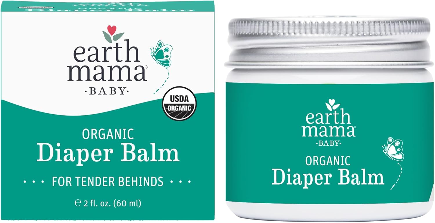 Earth Mama Organic Diaper Balm - 4 Fl Oz - Diaper Cream for Baby - Safe for Sensitive Skin - Baby Essentials