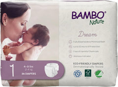 Bambo Nature Premium Baby Diapers (SIZES 0 to 6 AVAILABLE), Size 1, 36 Count