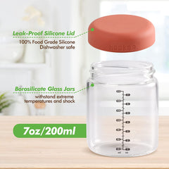 Sealed Glass Storage Jar Set - 6 x 4 oz Glass Jars