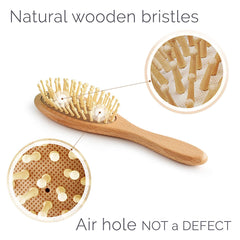 Natemia Premium Wooden Baby Hair Brush and Comb Set – Natural Soft Bristles – Ideal for Cradle Cap - Perfect Baby Registry Gift