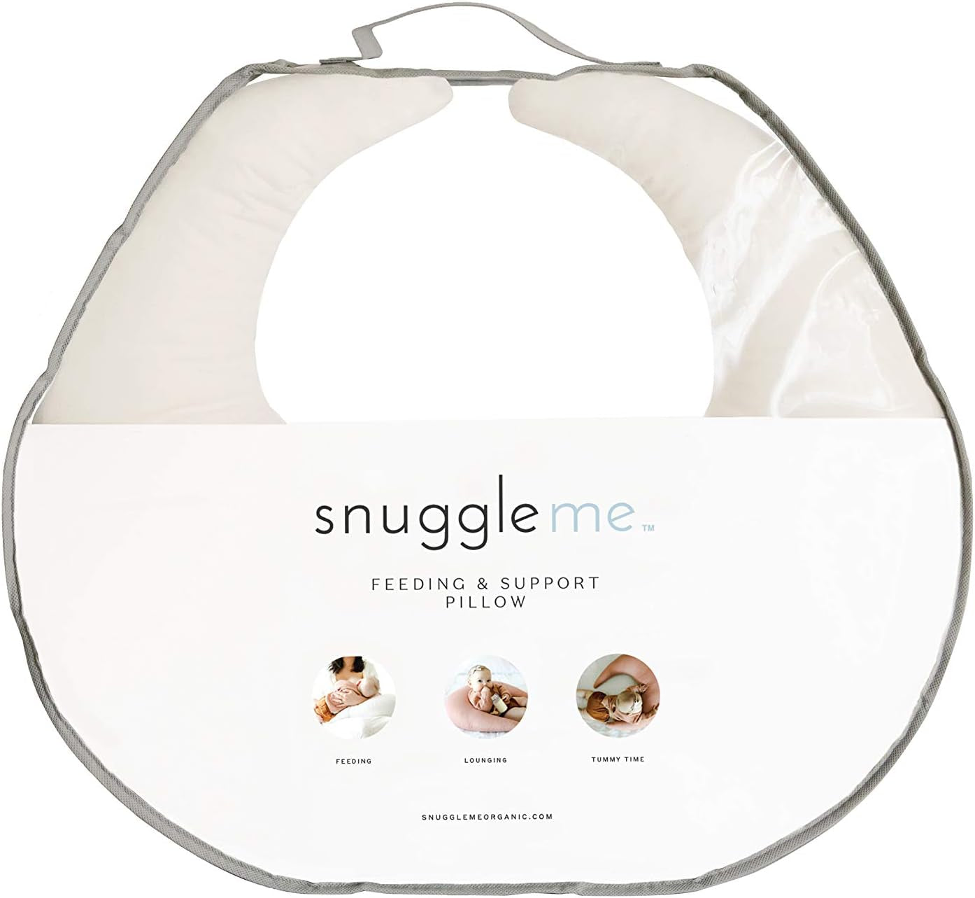 Snuggle Me Organic Nursing Pillow | Bottle & Breastfeeding Pillow with Organic Cotton Cover & Fiberfill, Machine Washable Feeding Pillow, Newborn Essentials Must Haves (Natural)