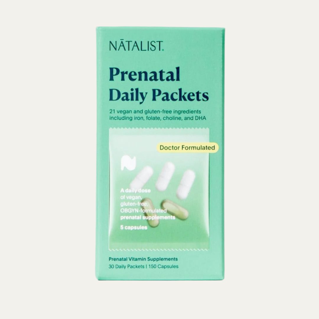 NATALIST Daily Prenatal Packs Daily Preconception & Pregnancy Formula Women'S Wellness Multivitamin & Wild-Sourced Marine Algae DHA - Vegan, Gluten-Free - 30 Capsule Packets