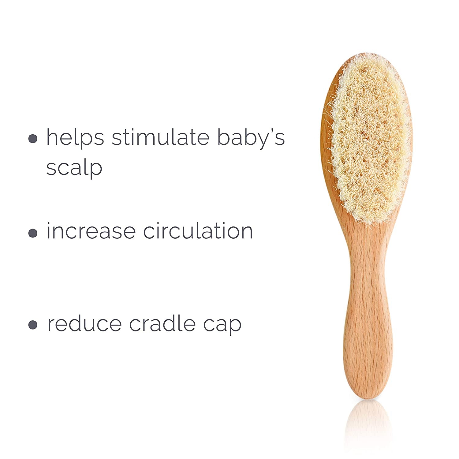 Natemia Premium Wooden Baby Hair Brush and Comb Set – Natural Soft Bristles – Ideal for Cradle Cap - Perfect Baby Registry Gift