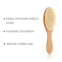 Natemia Premium Wooden Baby Hair Brush and Comb Set – Natural Soft Bristles – Ideal for Cradle Cap - Perfect Baby Registry Gift