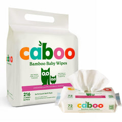 Caboo Tree Free Baby Wipes, Eco Friendly Naturally Derived Baby Wipes for Sensitive Skin, 12 Resealable Peel Tab Travel Packs, 72 Wipes per Pack, Bulk Total of 864 Wipes