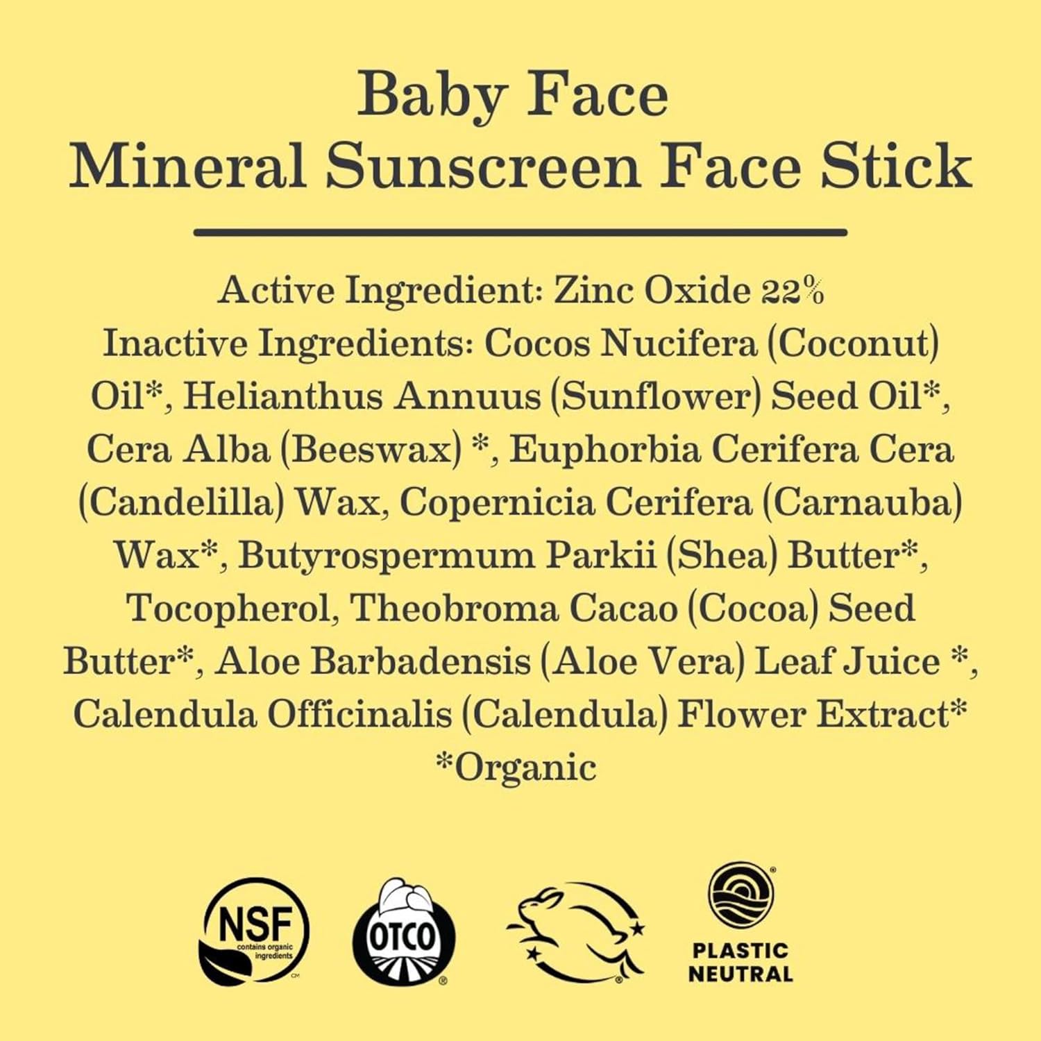 Baby Face Mineral Sunscreen Stick SPF 40