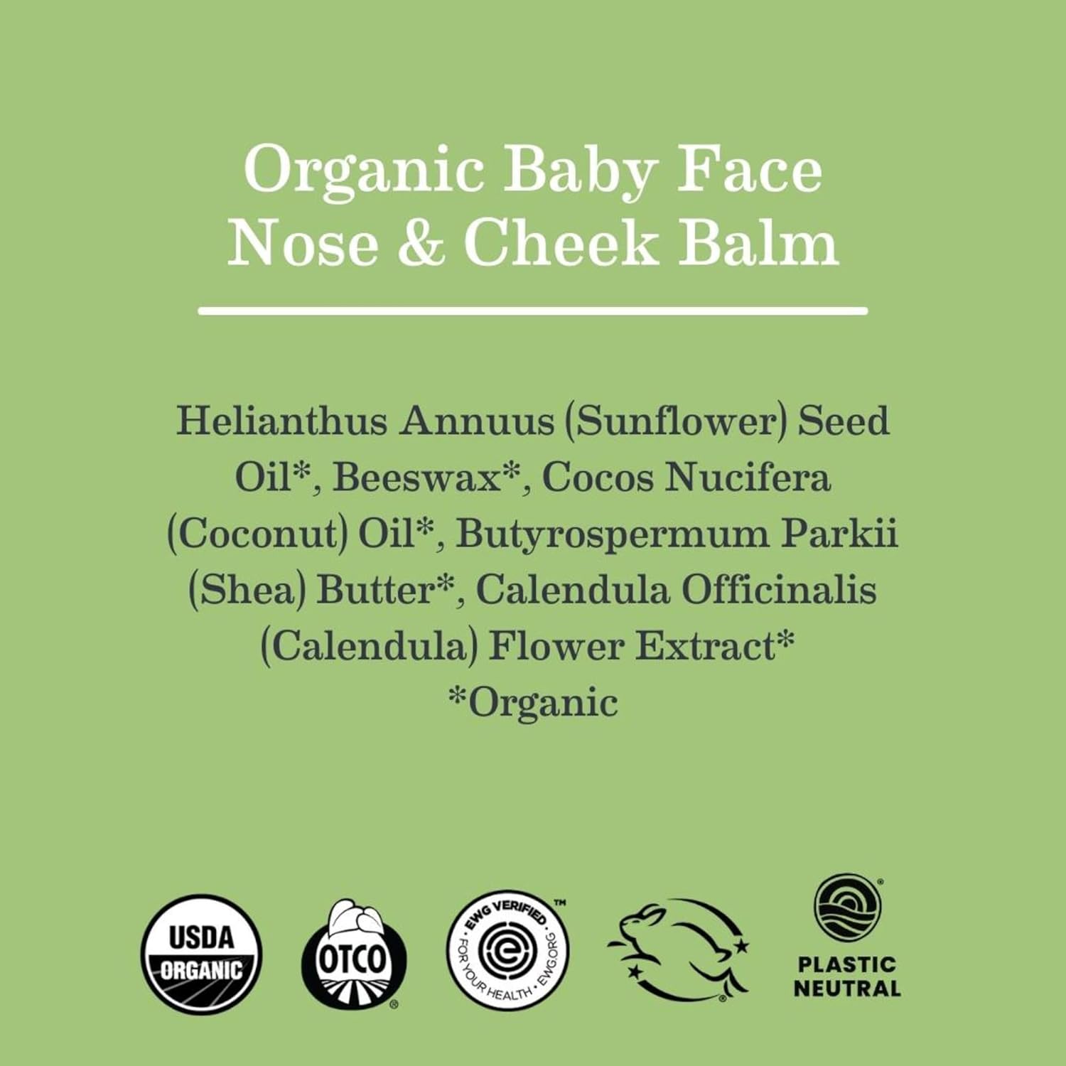 Earth Mama Organic Baby Face Nose & Cheek Balm | Moisturizer with Calendula Oil for Dry Skin Care, Natural Petroleum Jelly Alternative (2-Fluid Ounce)