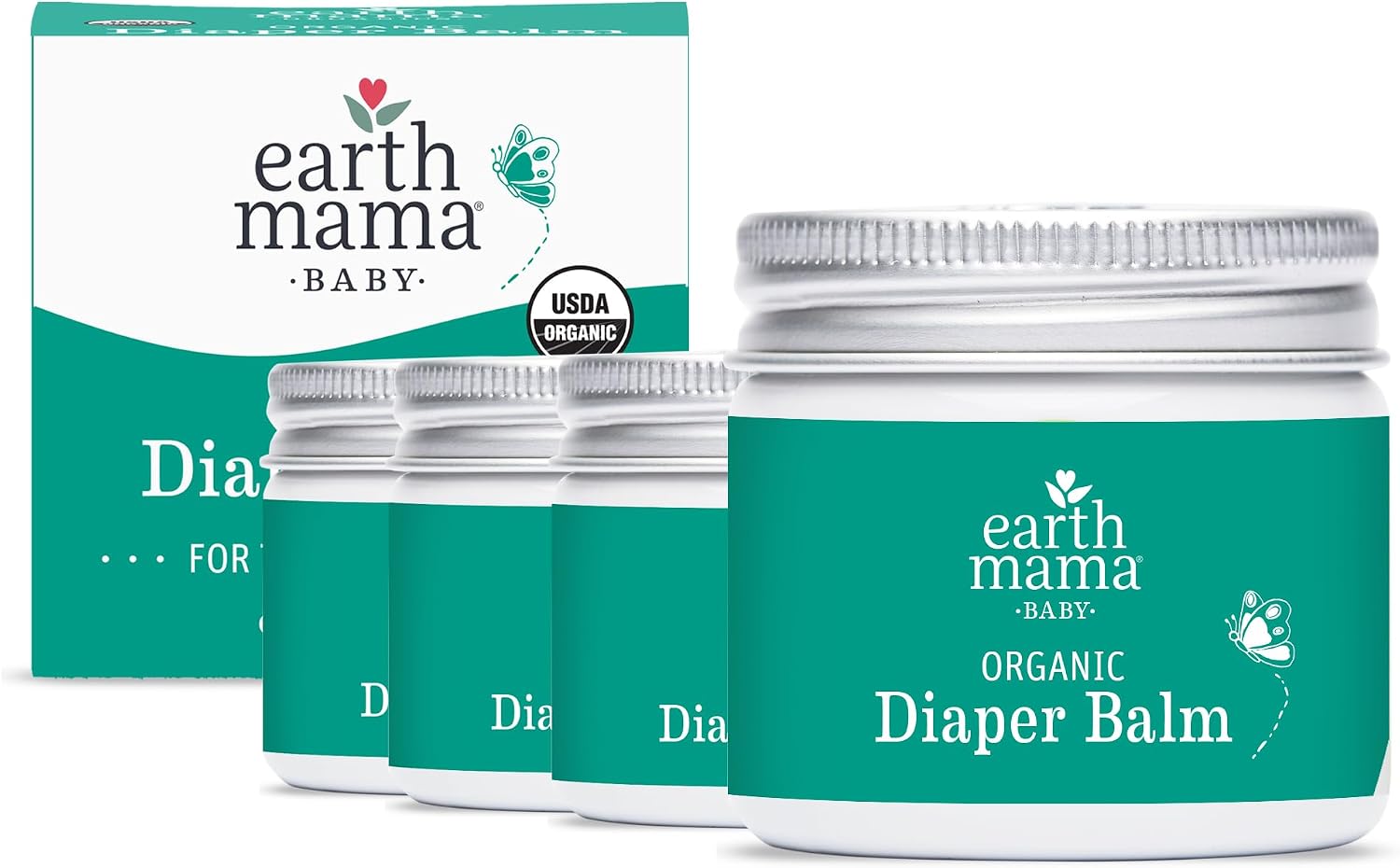 Earth Mama Organic Diaper Balm - 4 Fl Oz - Diaper Cream for Baby - Safe for Sensitive Skin - Baby Essentials