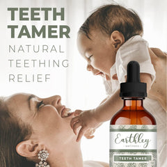 Earthley Wellness, Teeth Tamer, Natural Teething Relief, Soothes Drooling and Irritability Due to Teething or Toothaches, Pure, Organic Ingredients, Improved Label (1.69 Oz)