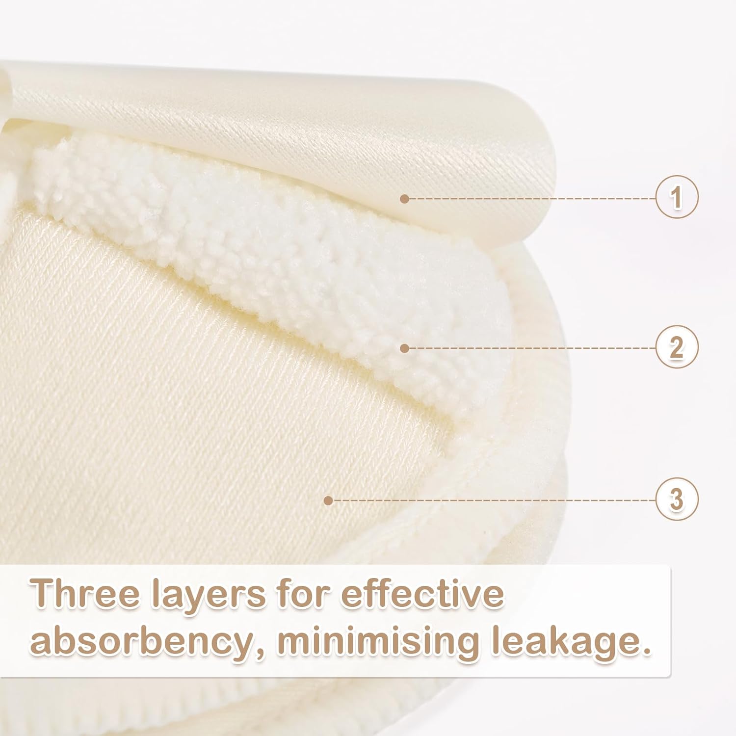 Haakaa Reusable Nursing Pads Washable Breast Pads for Leaking Milk Nipple Pads Breast Feeding Essentials with Wash Bag, 8 Pack