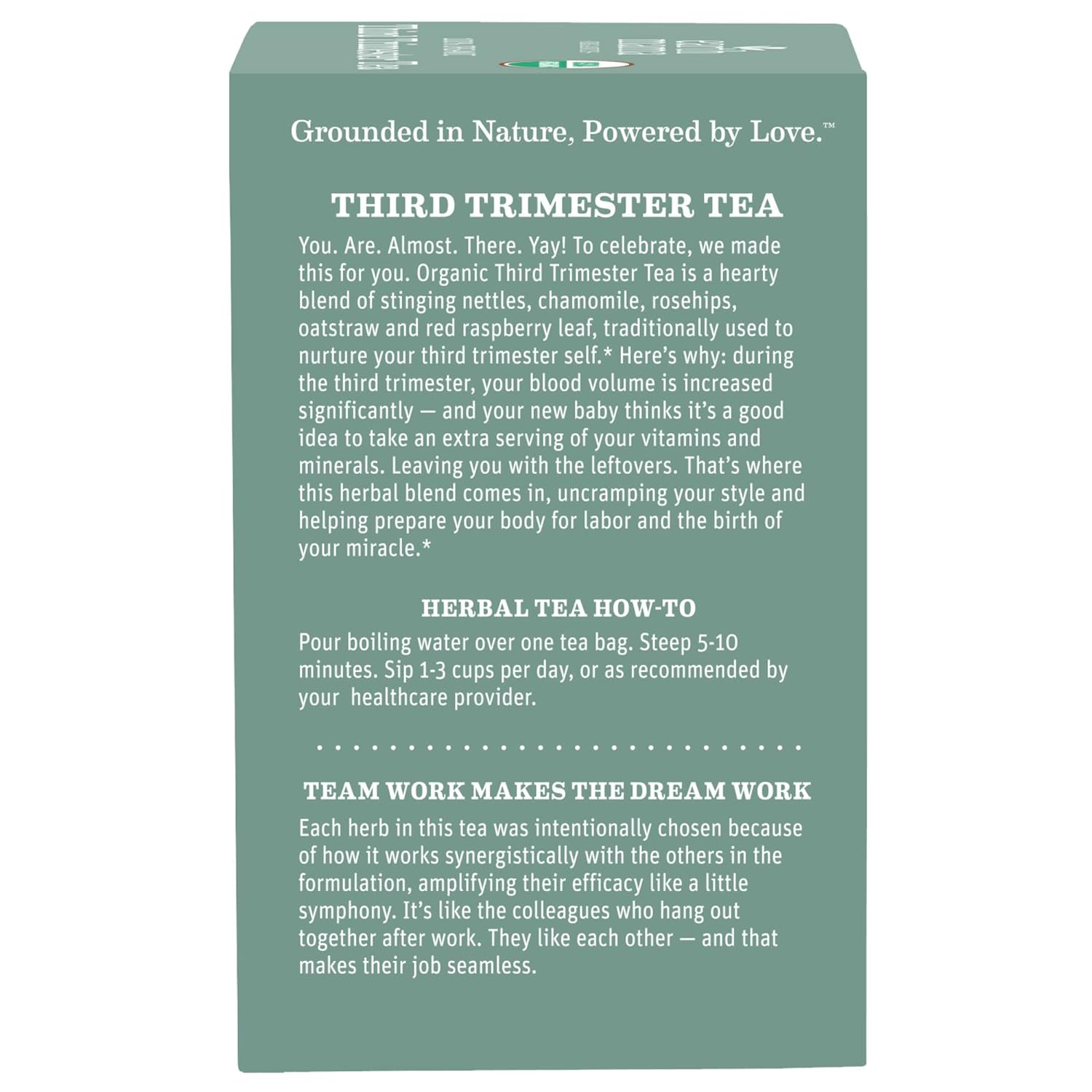 Earth Mama Organic Third Trimester Tea Bags | 100% USDA Organic Herbal Tea for Late Pregnancy Comfort + Childbirth Preparation, 16 Teabags per Box (2-Pack)