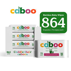 Caboo Tree Free Baby Wipes, Eco Friendly Naturally Derived Baby Wipes for Sensitive Skin, 12 Resealable Peel Tab Travel Packs, 72 Wipes per Pack, Bulk Total of 864 Wipes