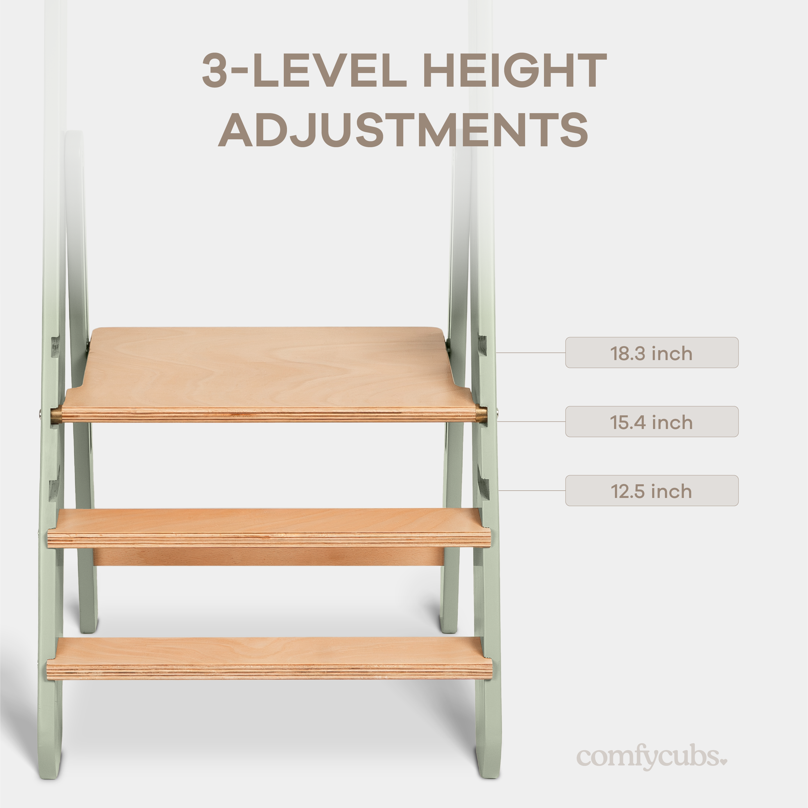 Kids Step Stool for Ages 3+ in Sage