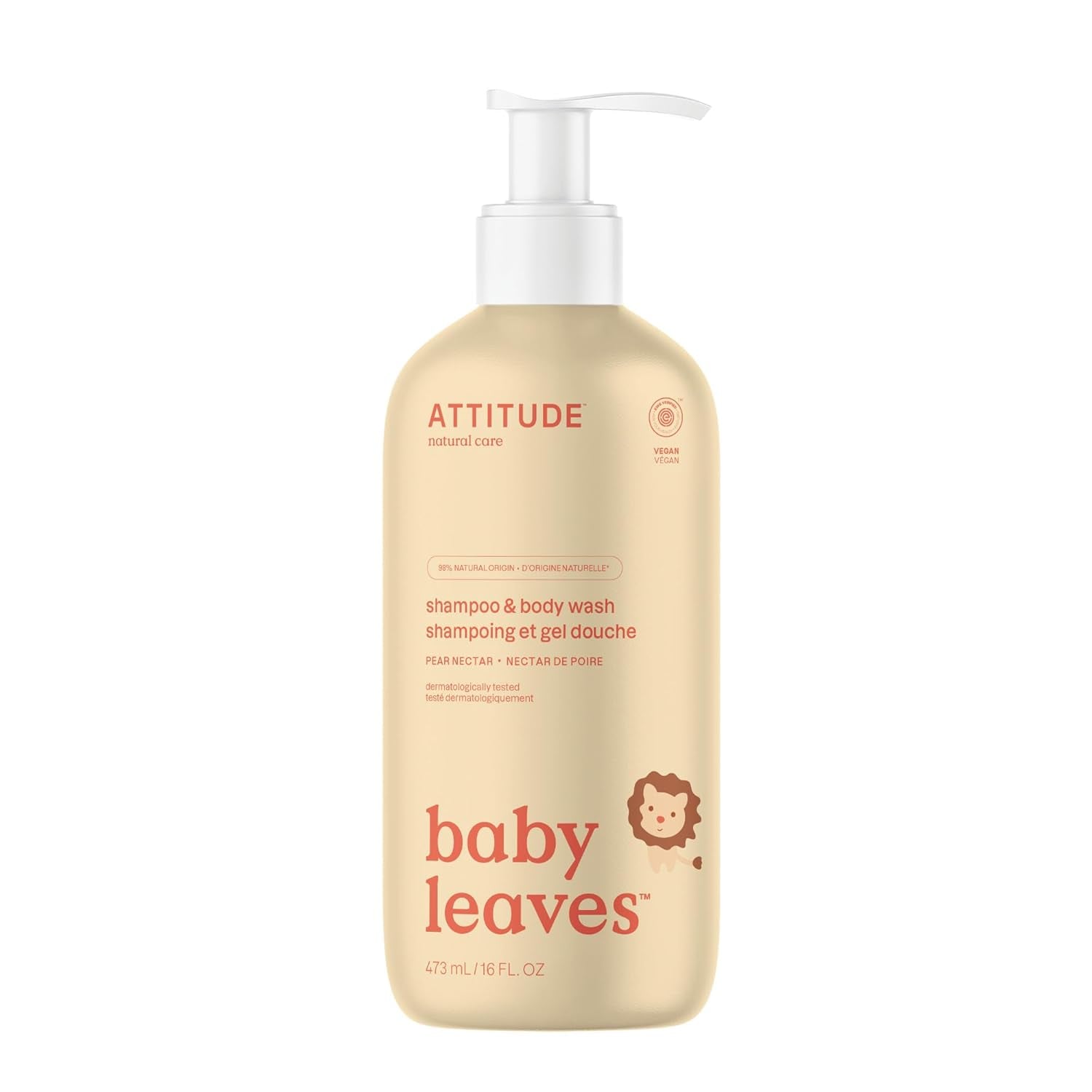 ATTITUDE 2-In-1 Shampoo and Body Wash for Baby, EWG Verified, Dermatologically Tested, Vegan, Good Night, 16 Fl Oz