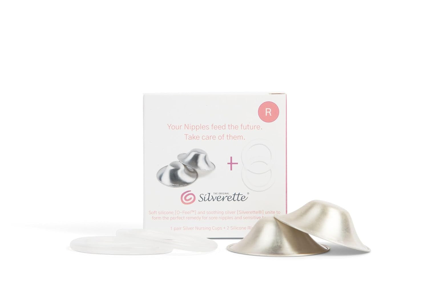 SILVERETTE the Original Silver Nursing Cups, Silverettes Metal Nipple Covers for Breastfeeding, Nursing Shield, 925 Silver Nipple Cover Guards, Soothe and Protect Sore Nipples -Made in Italy