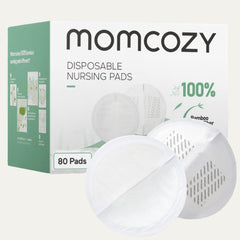 Momcozy Bamboo Fiber Disposable Nursing Pads, 100% Natural Materials and 100% Biodegradable Breast Pads, Breastfeeding Essentials for Moms, 80 Count