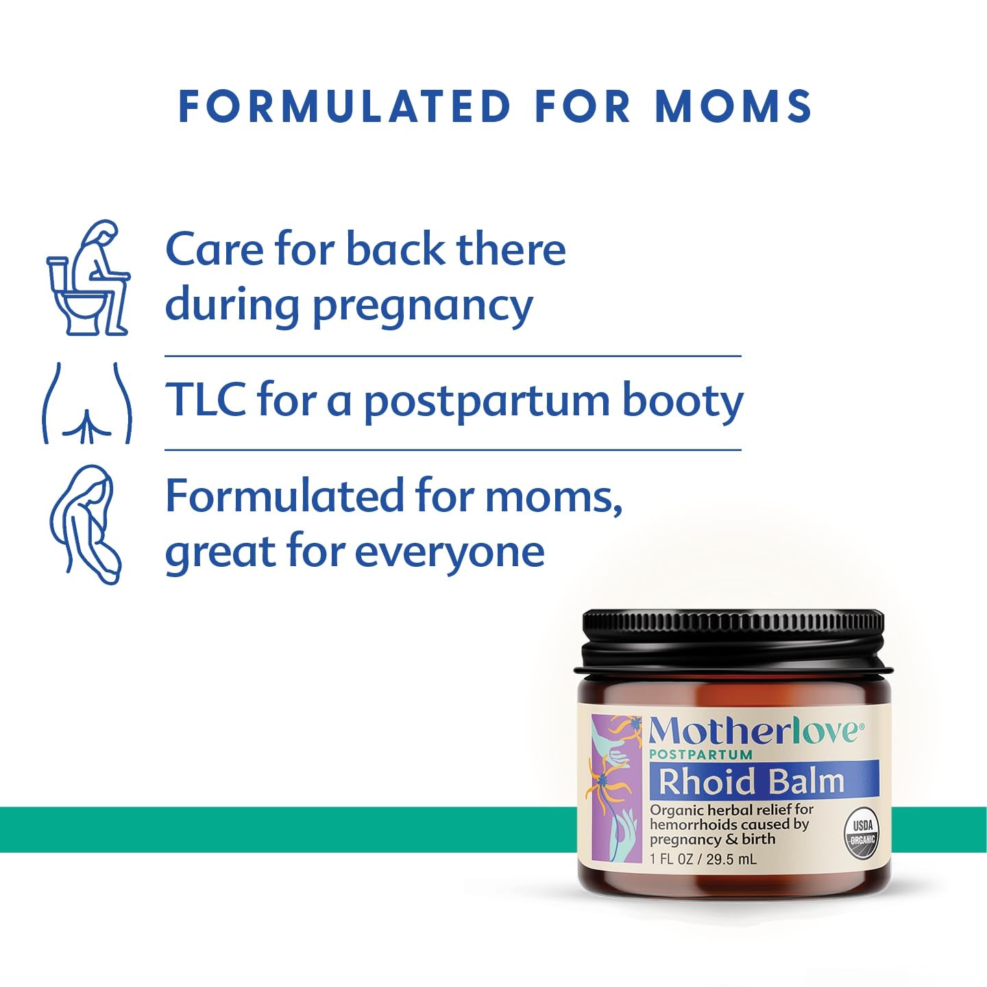 Motherlove Mom'S Bottom Balm (1 Oz) Organic Herbal Salve W/Witch Hazel for Bottoms during Pregnancy & Postpartum —Non-Gmo Ointment