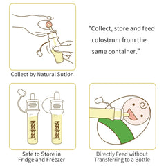 Haakaa Colostrum Collector Kit Breast Milk Collector with Cotton Cloth Wipe and Storage Case, Ready-To-Use, Reusable, BPA Free, 4Ml/6Pcs