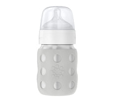 Lifefactory 8-Oz Stainless Steel Baby Bottle with Protective Silicone Sleeve and Stage 2 Nipple, Bundle (Grey 2-Pack)