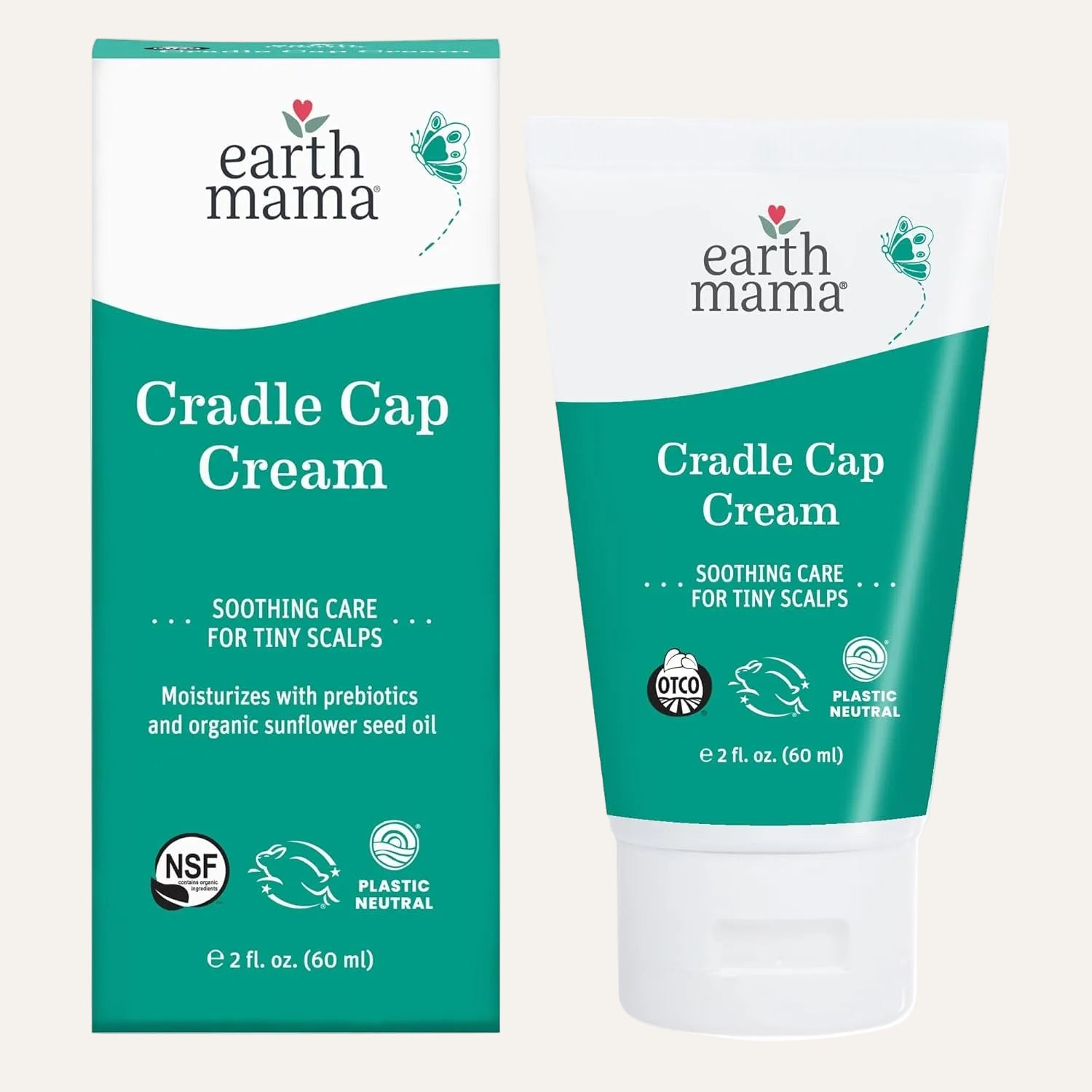 Earth Mama Cradle Cap Cream, 2 Oz – Gentle Cradle Cap Cream for Babies, Organic Scalp Moisturizer to Help Soften Flakes, Cradle Cap Kit Essential (Pack of 2)