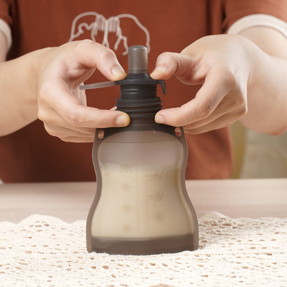 Silicone Milk Storage Bag & Sippy Spout Combo