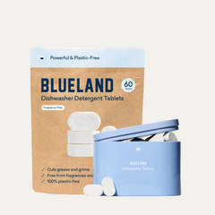 BLUELAND Dishwasher Detergent Tablet Refill 1 Pack - Plastic-Free & Eco Friendly Alternative to Liquid Pods or Sheets - Natural, Sustainable - 60 Washes