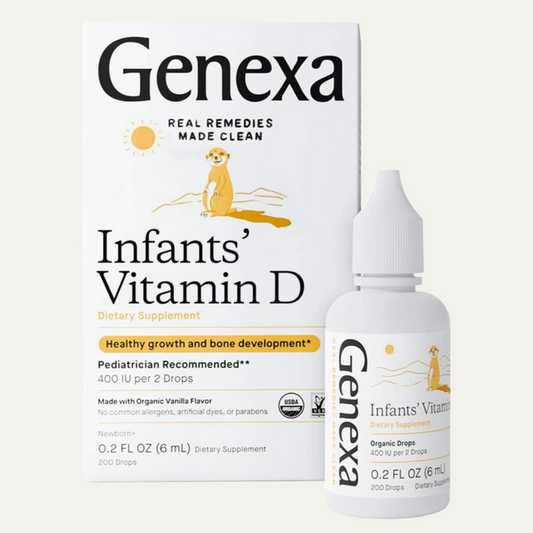 Genexa Infants Vitamin D Liquid Drops for Baby & Toddler | USDA Organic Vitamin D3 for Newborn | Immune Support & Bone Health | Vegan | Gluten Free | Non-Gmo | 90 Servings