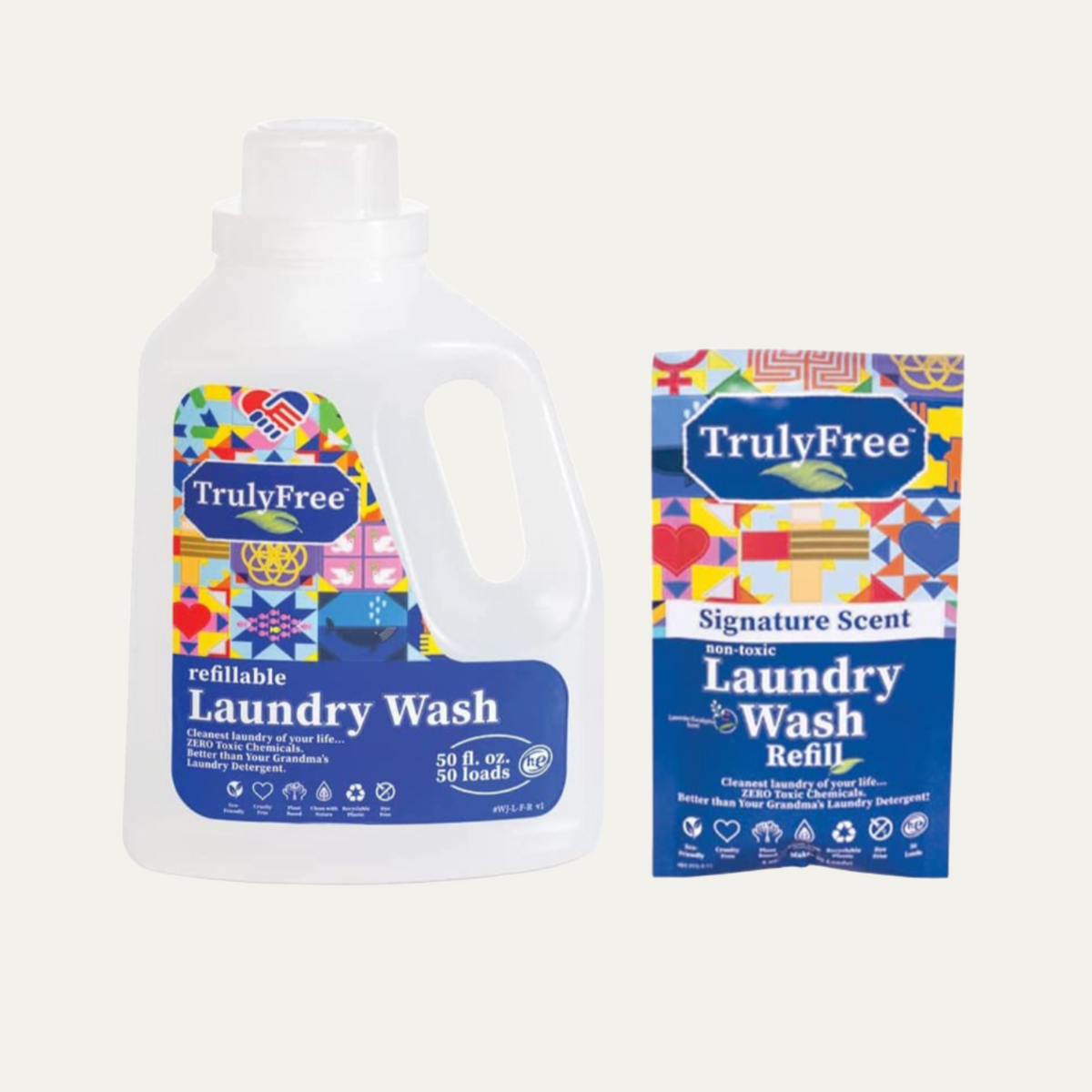 Truly Free Laundry Wash, Signature Scent, Sensitive Skin Natural Detergent, Laundry Supplies for Baby Clothes, Plant-Based, No Harmful Ingredients. (50 Loads)