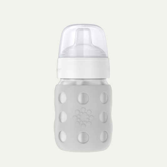 8-Ounce Stainless-Steel Vacuum-Insulated Wide-Neck Baby Bottle with Sippy Nipple