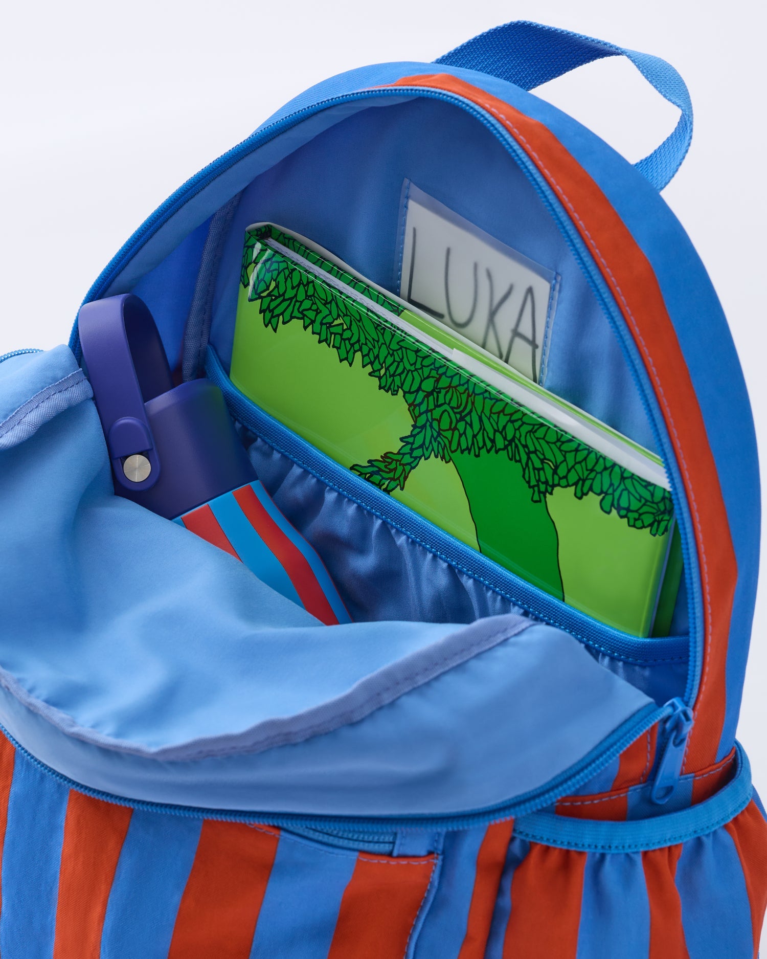 Cool Kid Backpack | Blue & Rust Stripe