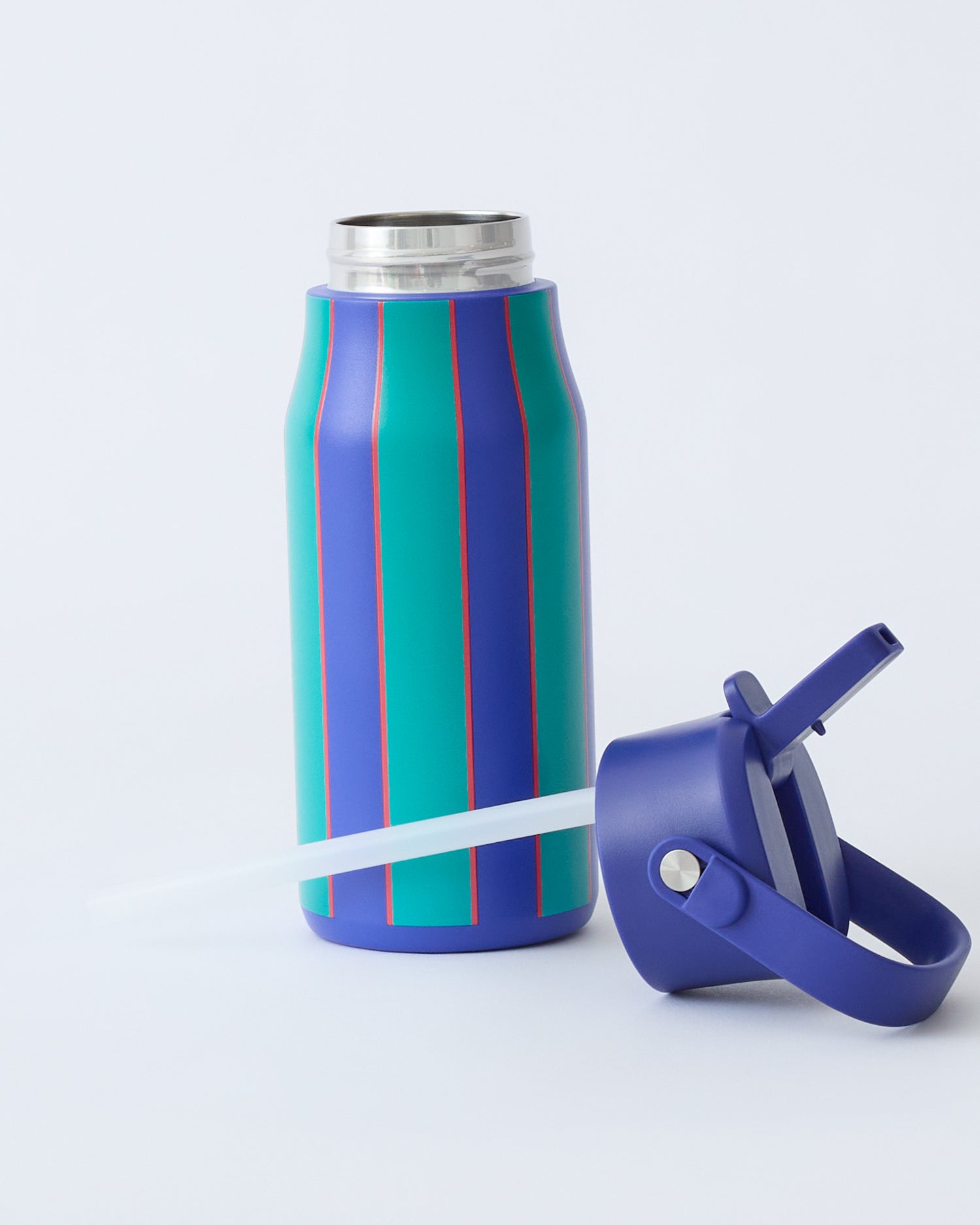 Cool Kid Water Bottle | Navy & Green Stripe