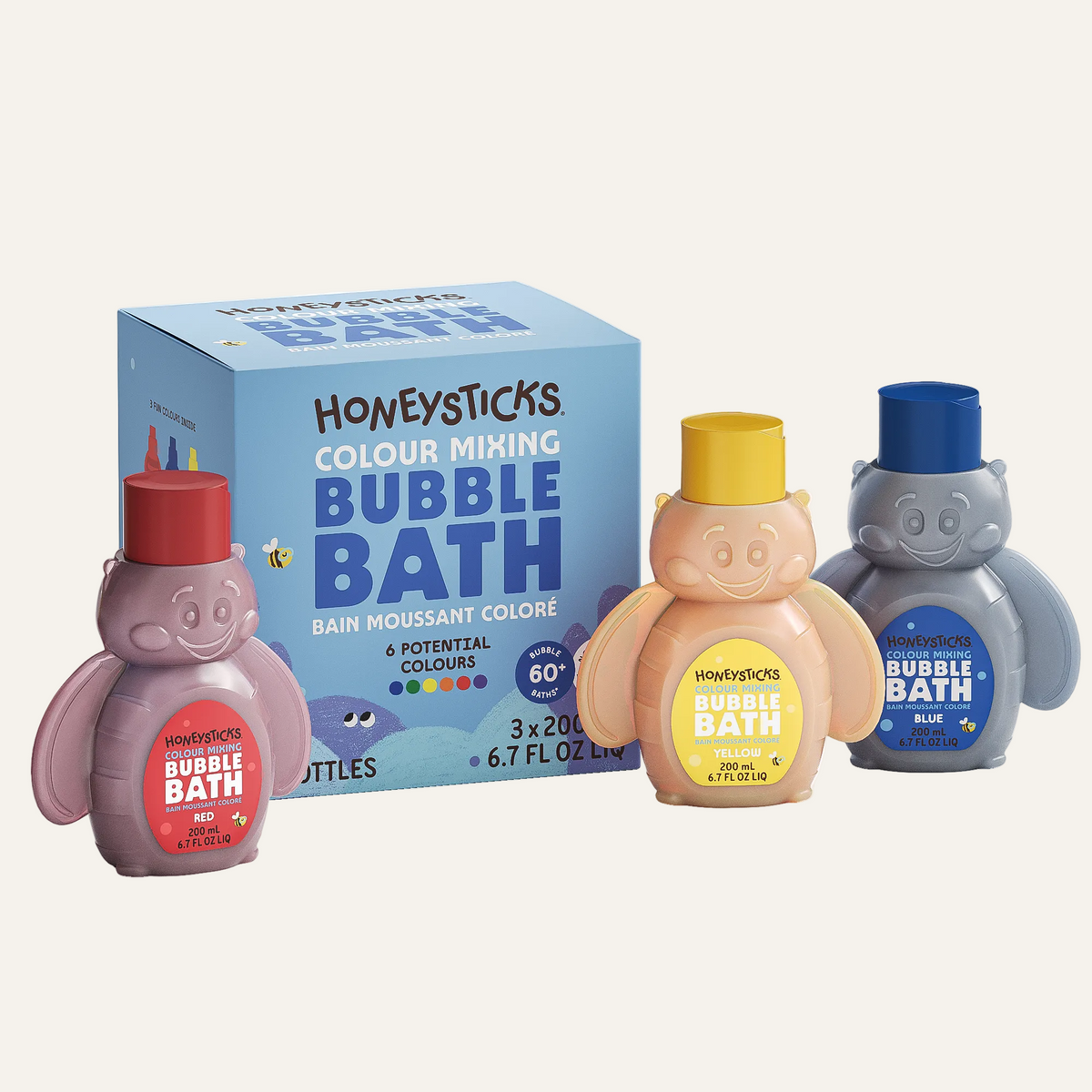 Honeysticks Bubble Bath Color Mixing 3pk 200ml