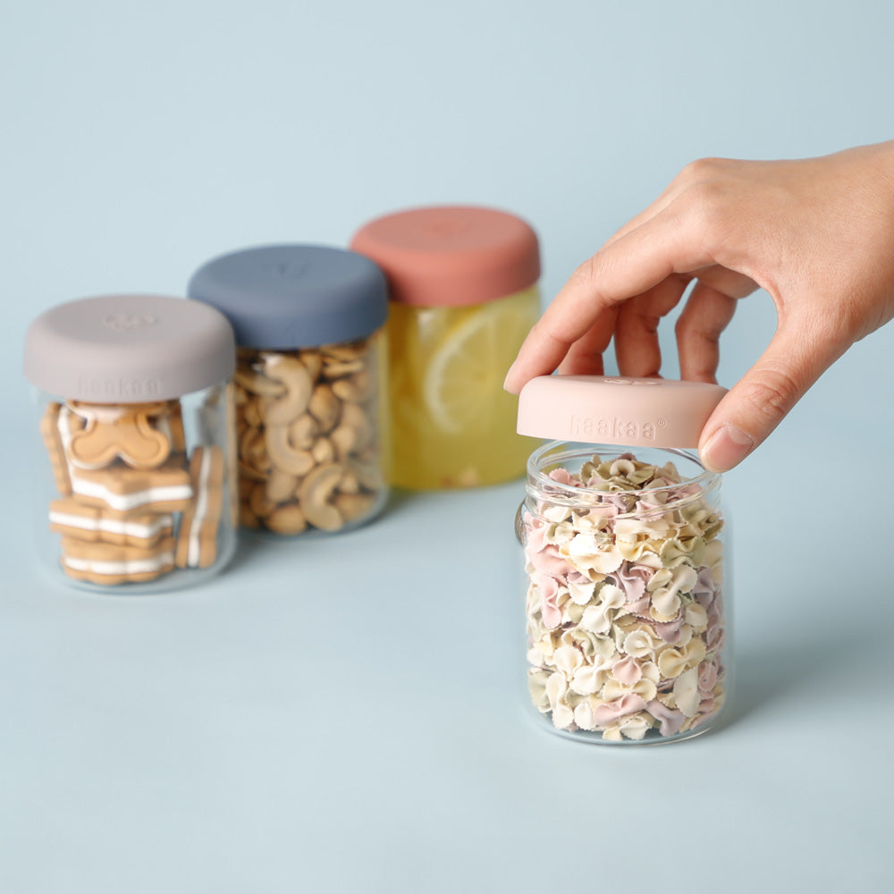 Sealed Glass Storage Jar Set - 6 x 4 oz Glass Jars