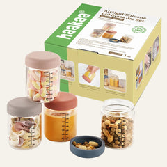 Haakaa Sealed Glass Storage Jar Set - 4 x 7 oz Glass Jars