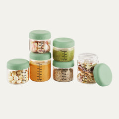 Sealed Glass Storage Jar Set - 6 x 4 oz Glass Jars