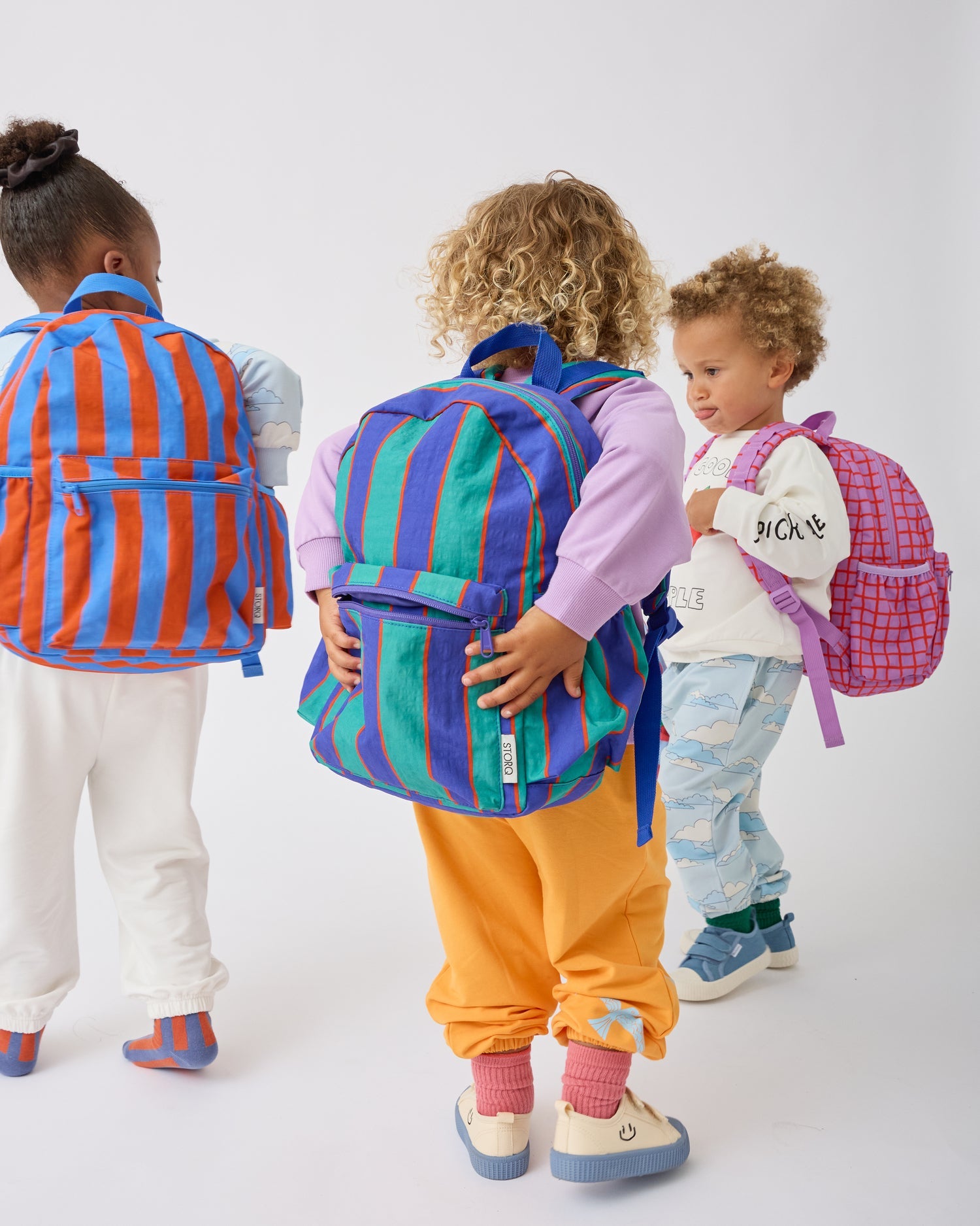 Cool Kid Backpack | Navy & Green Stripe