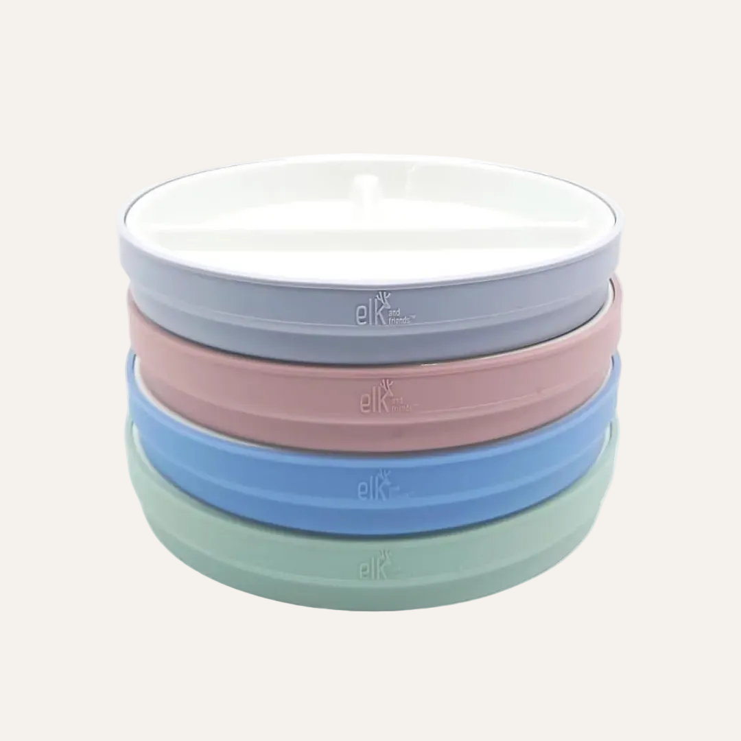 6.7” Porcelain Divided Plates with Silicone Sleeves