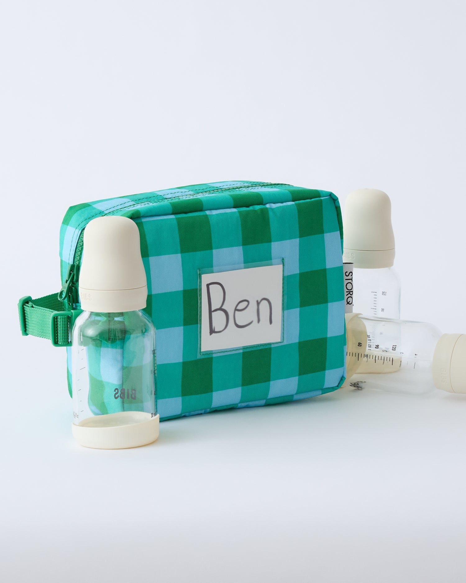 Mini Cooler Bag | Teal Gingham