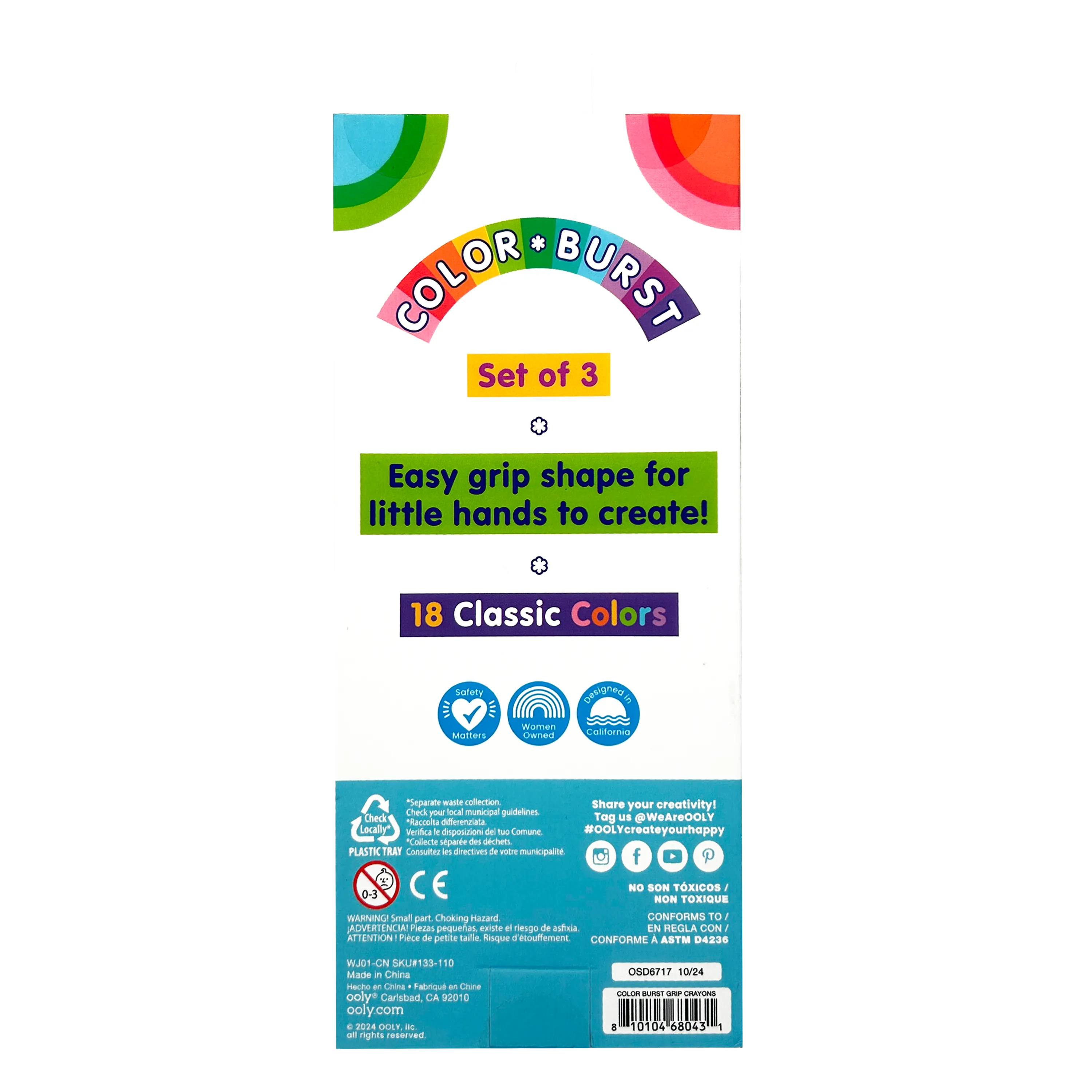 Color Burst Crayons - Set of 3