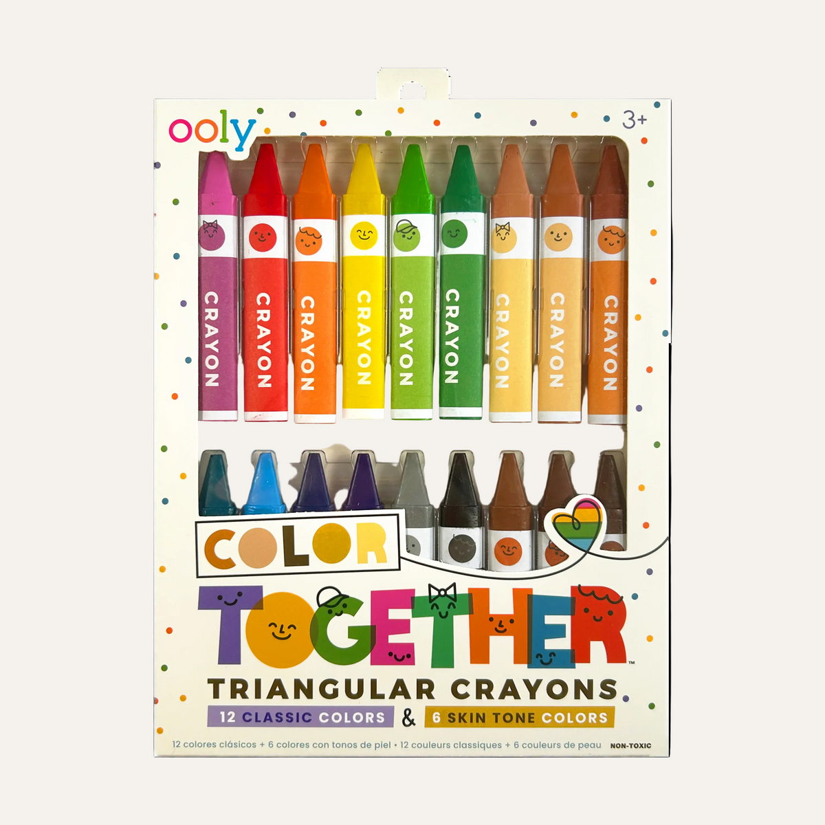 Color Together Triangular Crayons - Easy Grip - Set of 18