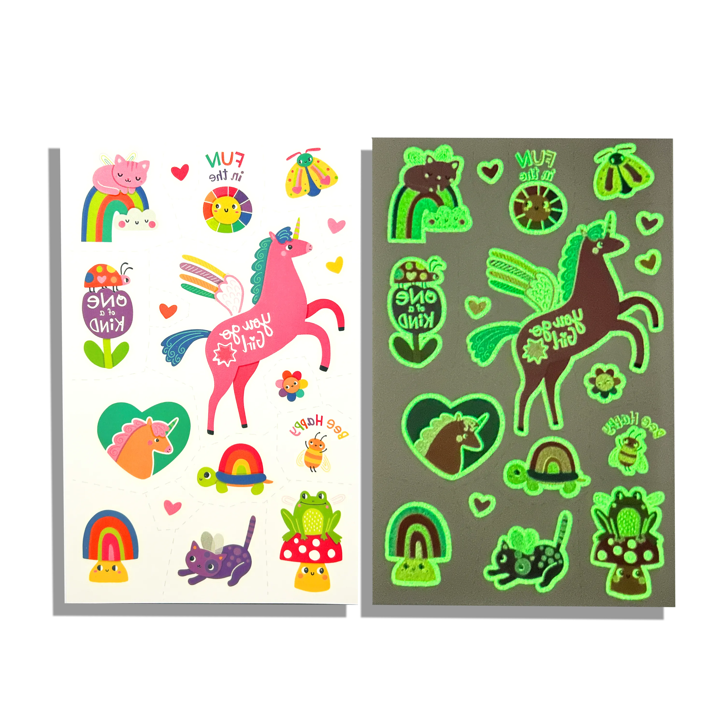 Tattoo-Palooza Glow in the Dark Temporary Tattoos - Magic Moonbeams - 3 Sheets