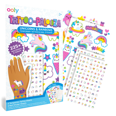 Tattoo-Palooza Temporary Tattoos & Nail Stickers - Unicorns & Rainbows