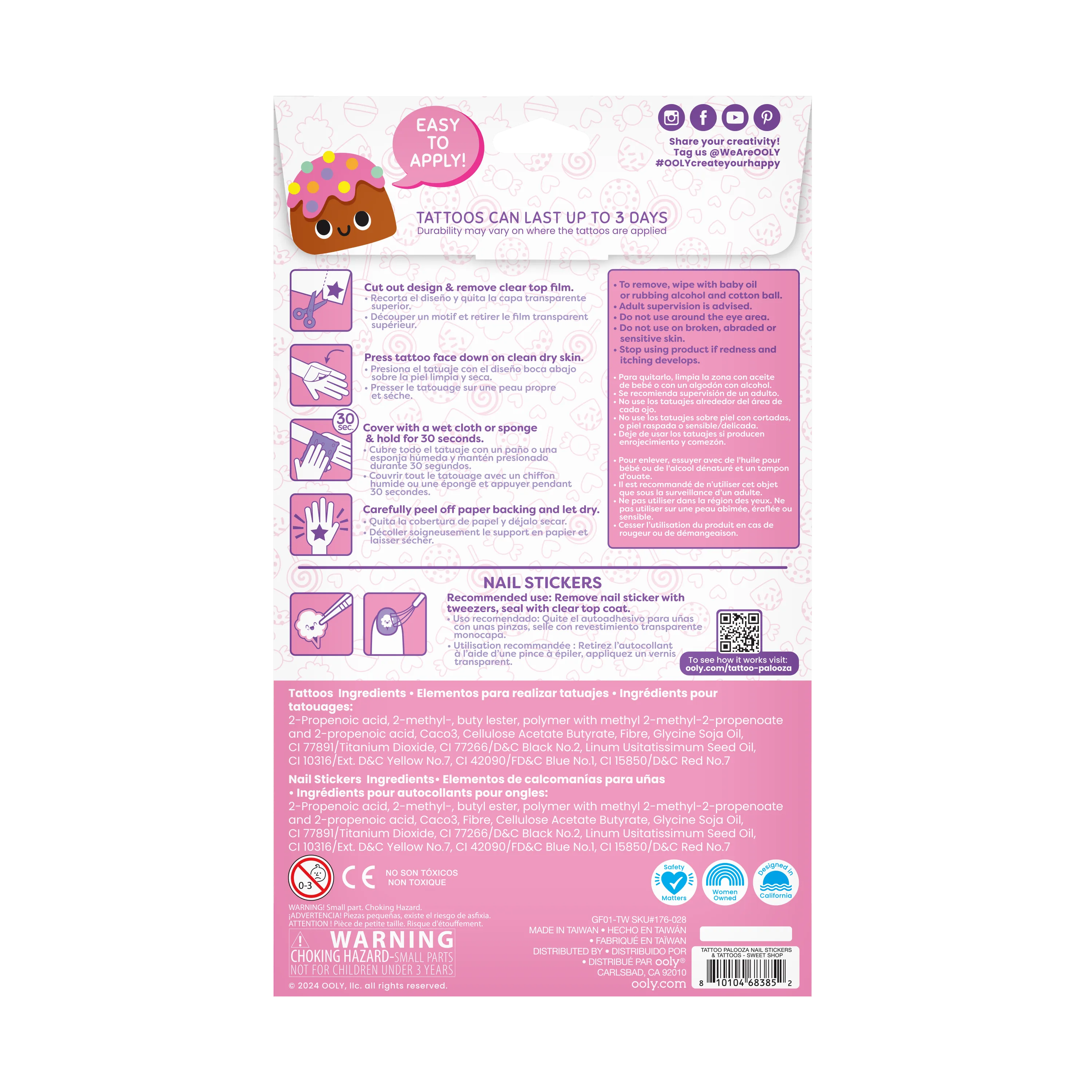 Tattoo-Palooza Temporary Tattoos & Nail Stickers - Sweet Shop